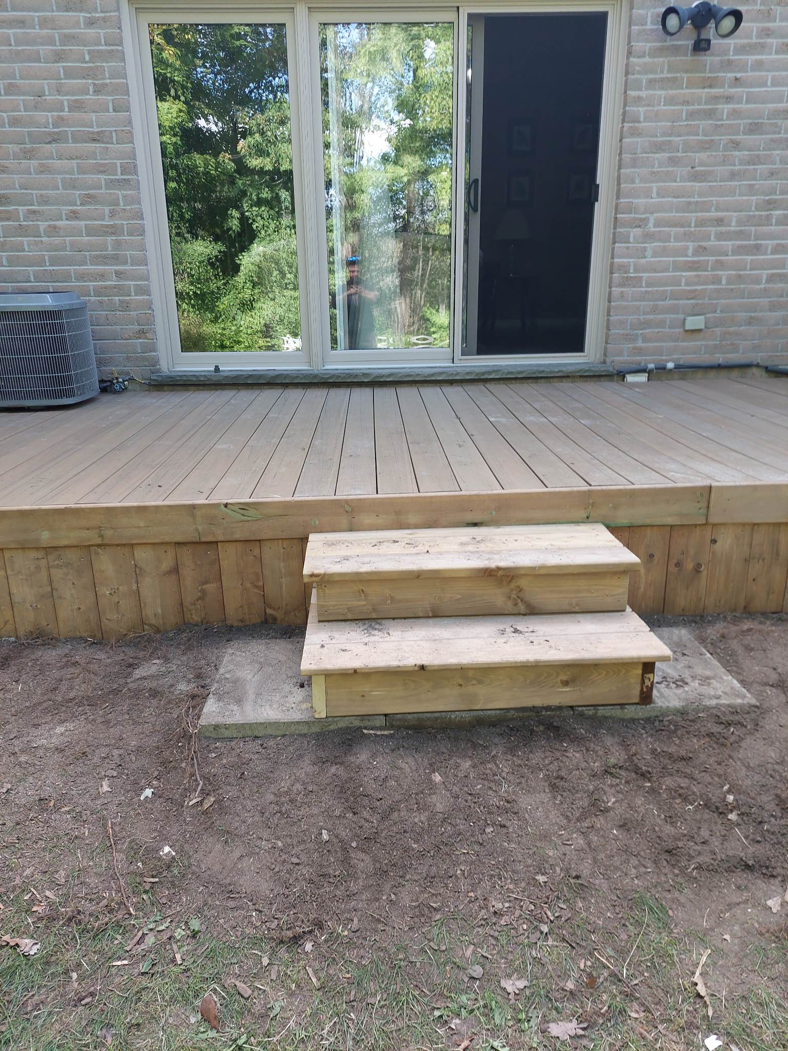 Backyard deck and stairs
