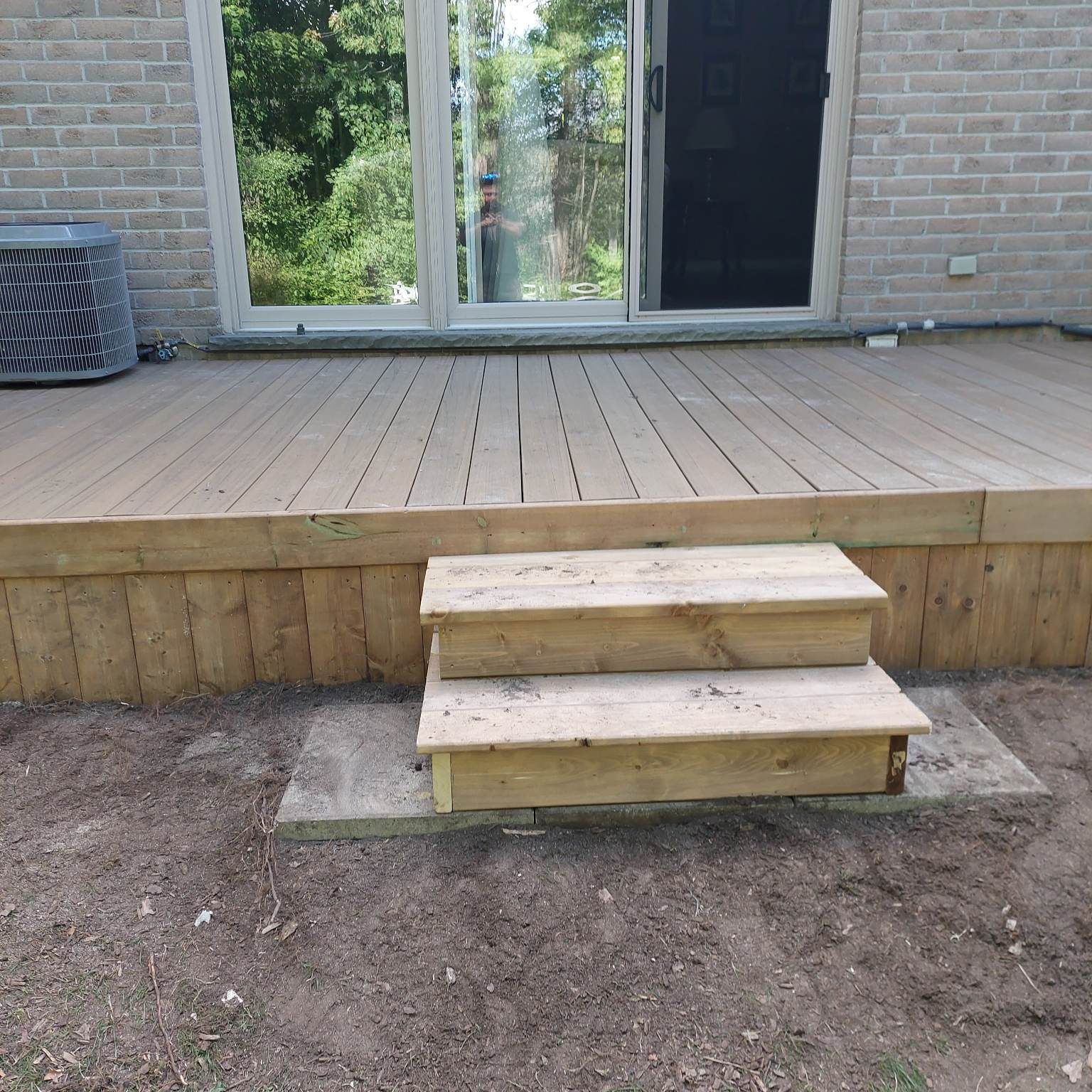 Backyard deck and stairs
